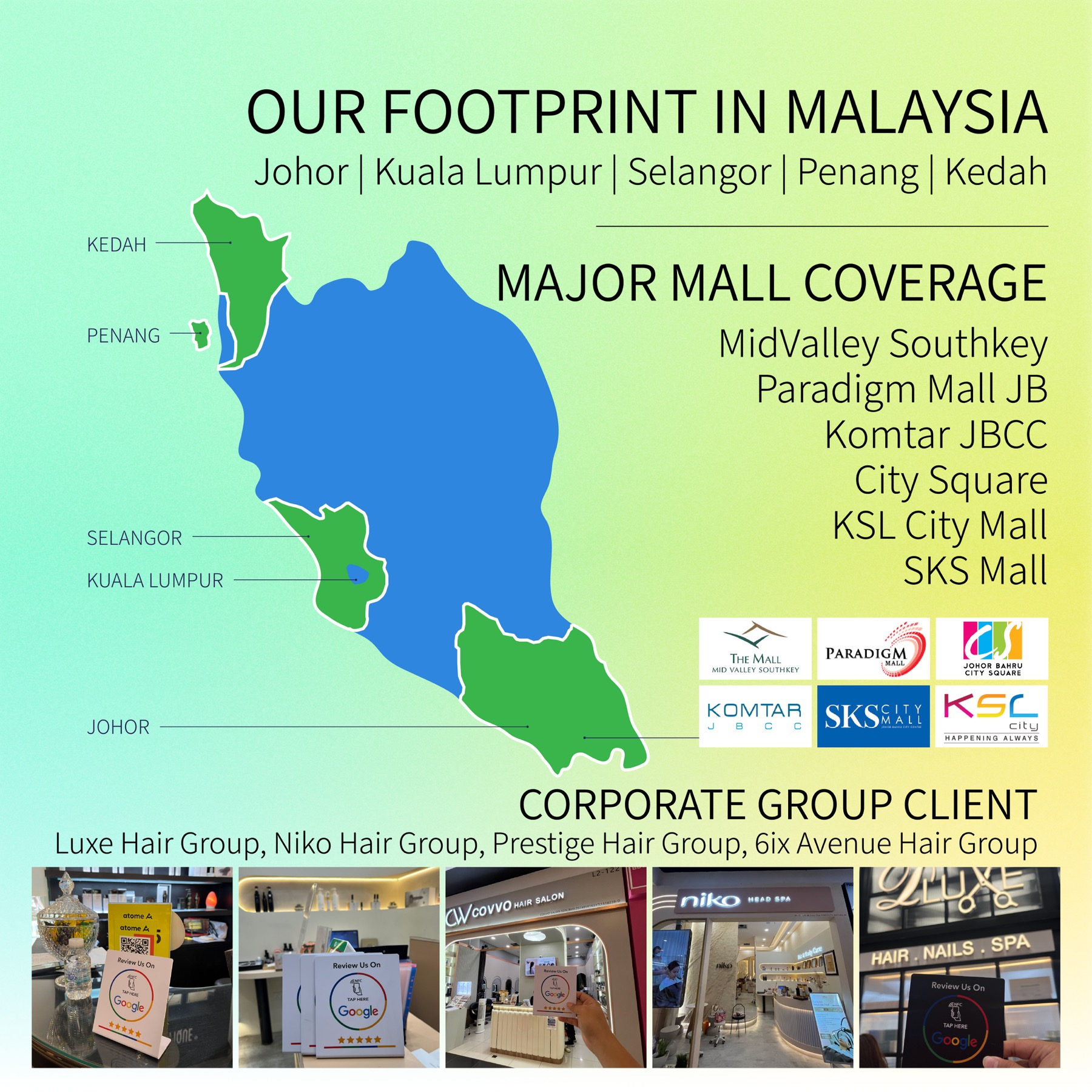 One Tap Go AI review system customer footprint across Malaysia and Johor Bahru shopping malls